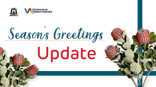 Newsletter header saying 'Season's Greetings Update"