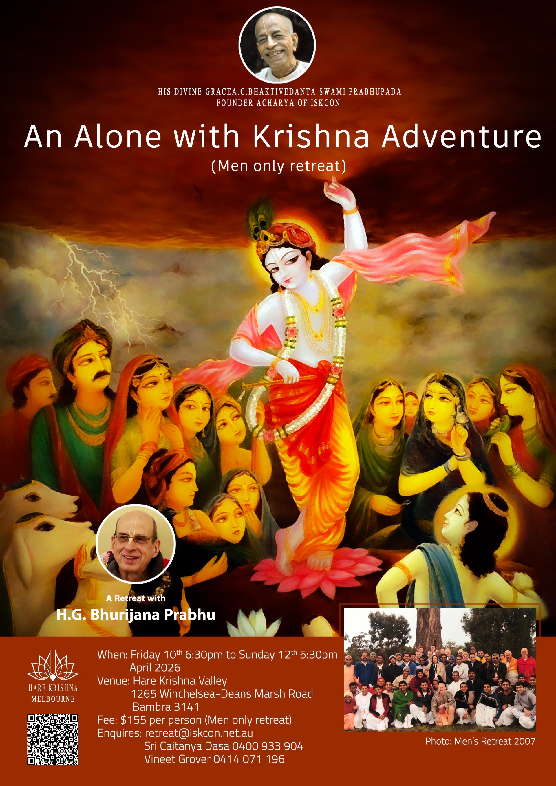 Appeal Image for HG Bhurijana Prabhu Retreat 2026 - An Alone with Krishna Adventure