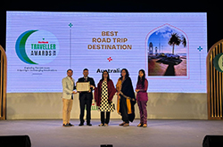 Award winners on the stage at Outlook Traveller Awards, India