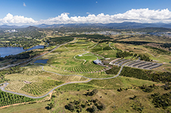 Aerial view of the vineyards in Molonglo Valley, Australian Capital Territory