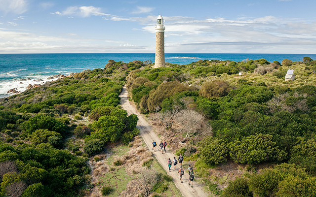 Aerial view of Eddystone Point Lighthouse