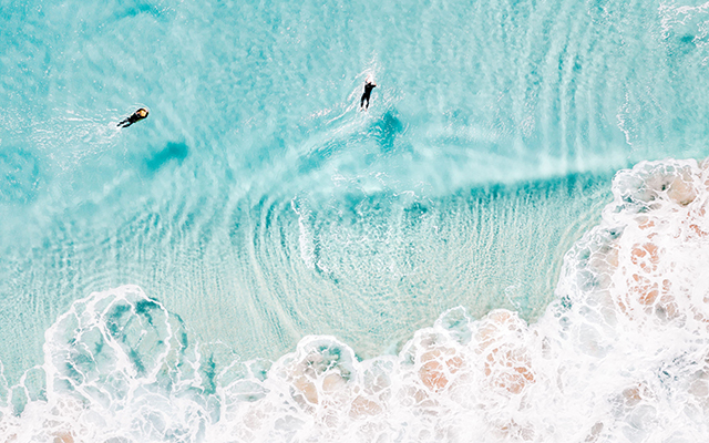 A captivating aerial view of Burleigh, located on the Gold Coast in Queensland © Tourism Australia