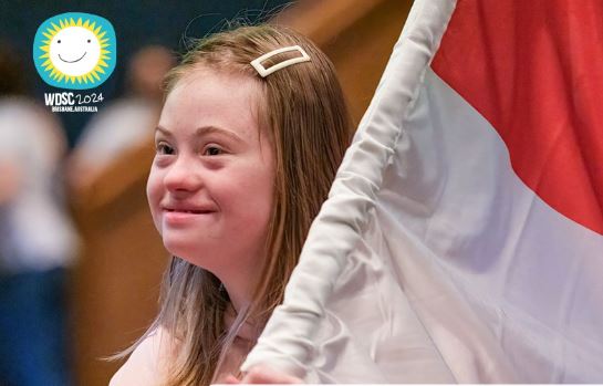 This is the cover of the latest version of Down Syndrome Australia's Voice magazine