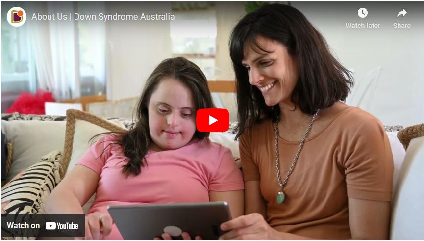 This is a still from Down Syndrome Australia's organisational video