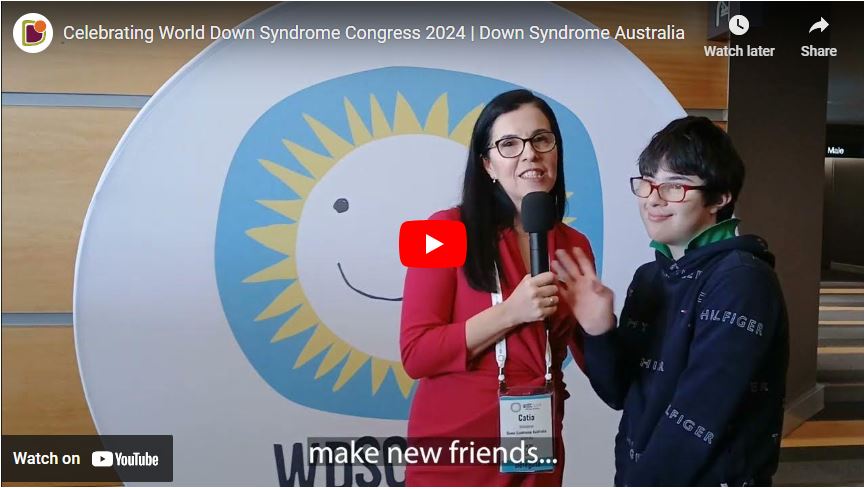 This is a still from Down Syndrome Australia's Congress video