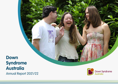The cover of the Down syndrome Australia Annual Report