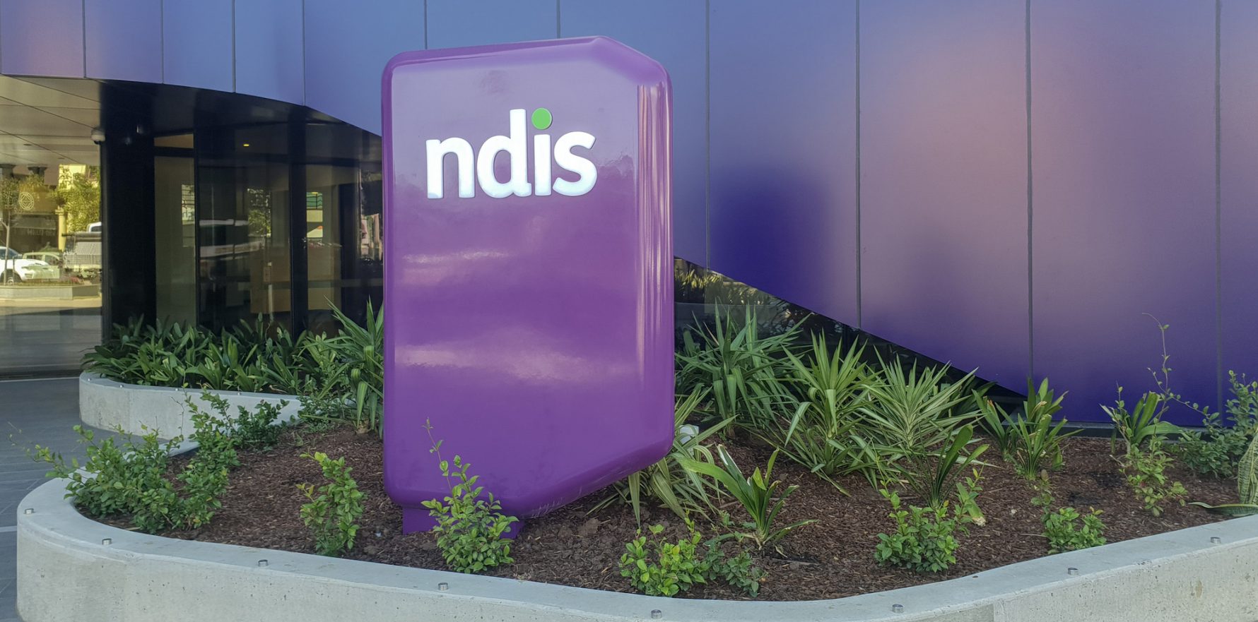 This is a sign with the NDIS logo