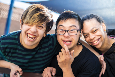 Three young adults with intellectual disability