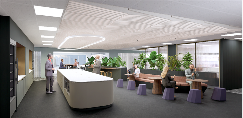 artists impression of the connect floor in Bowen House