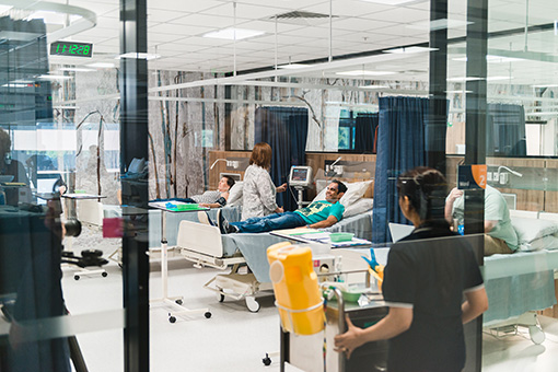 Patients in hospital beds