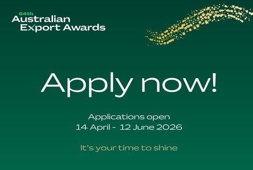 64th Australian Export Awards Apply now banner