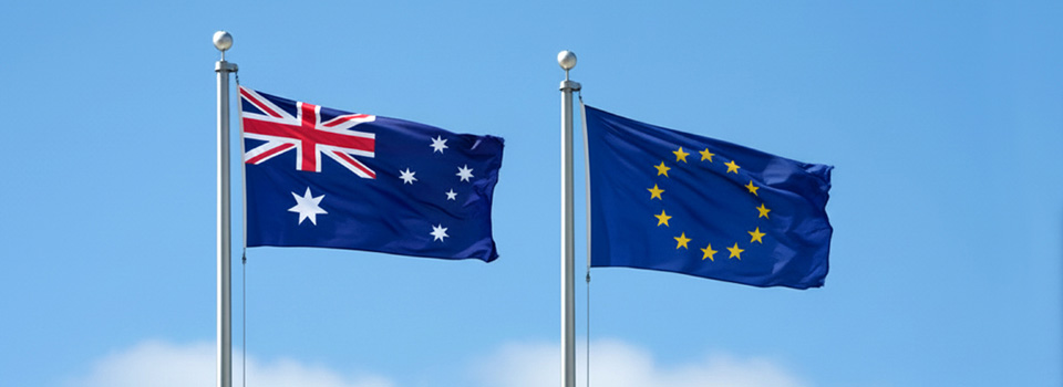 Australian and European Union flags