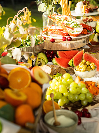 Assortment of fresh food on table
