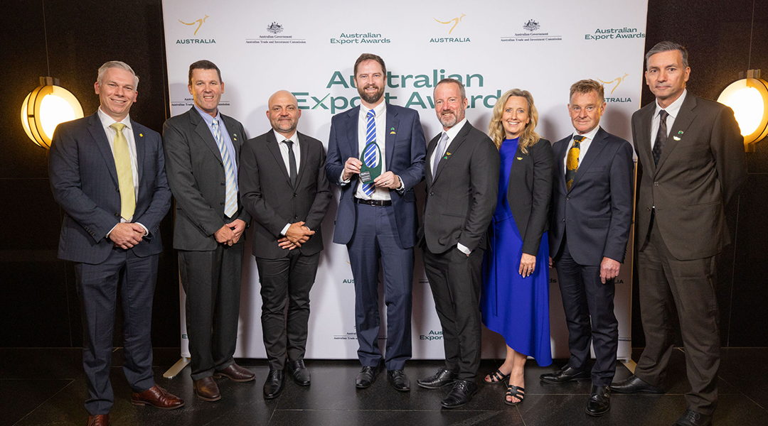 Marquis Macadamias accepting the 2025 Agribusiness, Food and Beverage award at the 2025 Australian Exports Awards