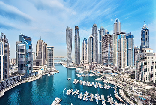 Dubai marina city skyline