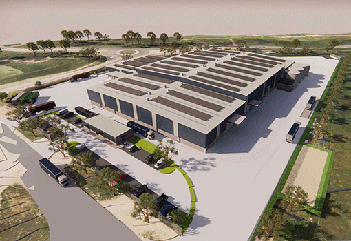 Artist impression of industrial site