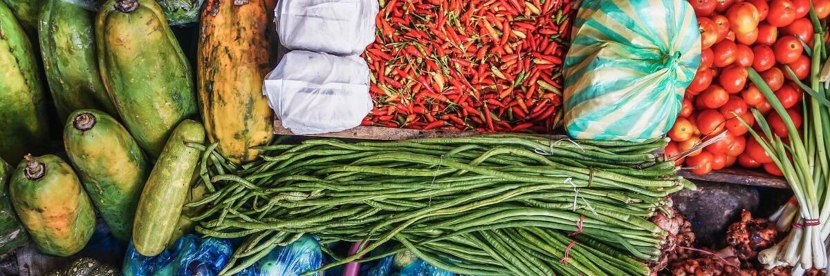 fruit and vegetables in a market 
