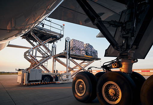 Loading of cargo containers on plane