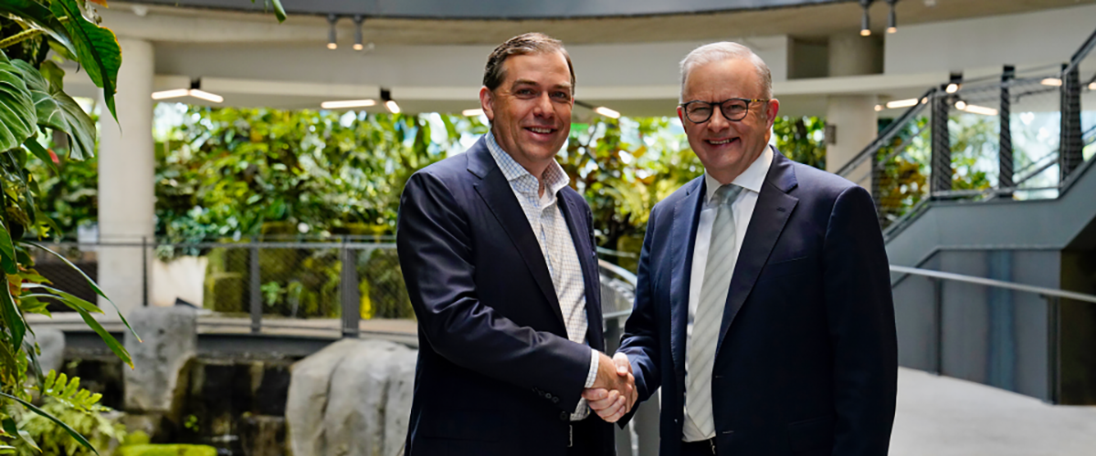 Head of Amazon Web Services with Australian's Prime Minister, Anthony Albanese