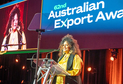 Minister McCarthy introducing First Nations Award for future Australian Export Awards