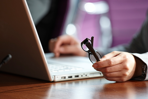 Male working on a laptop