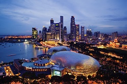 Singapore skyline at night