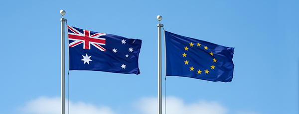 Australia and European Union flags