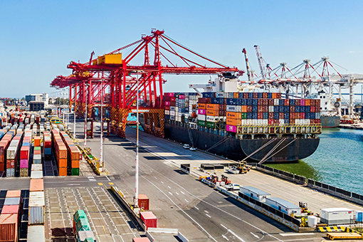 Cargo freight at Melbourne dock