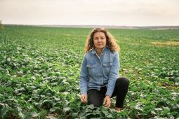 Regrow image of woman among crops
