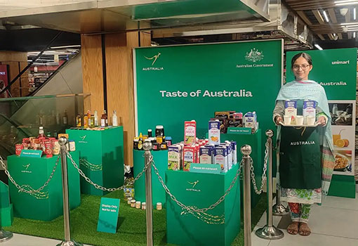 Bangladeshi exhibition stall with food products