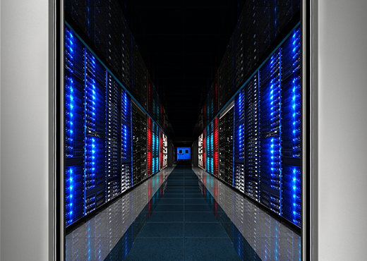 High tech data centre server room