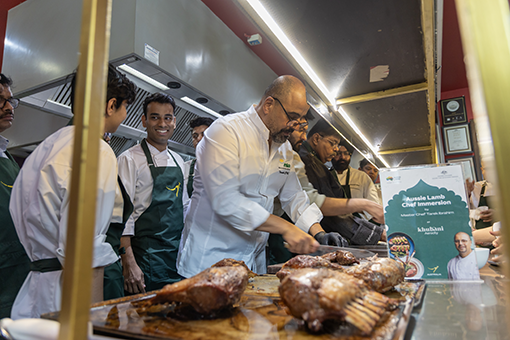 MasterChef Tarek Ibrahim showing how to make an Aussie lamb roast