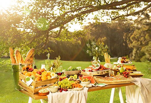 Table of fresh food