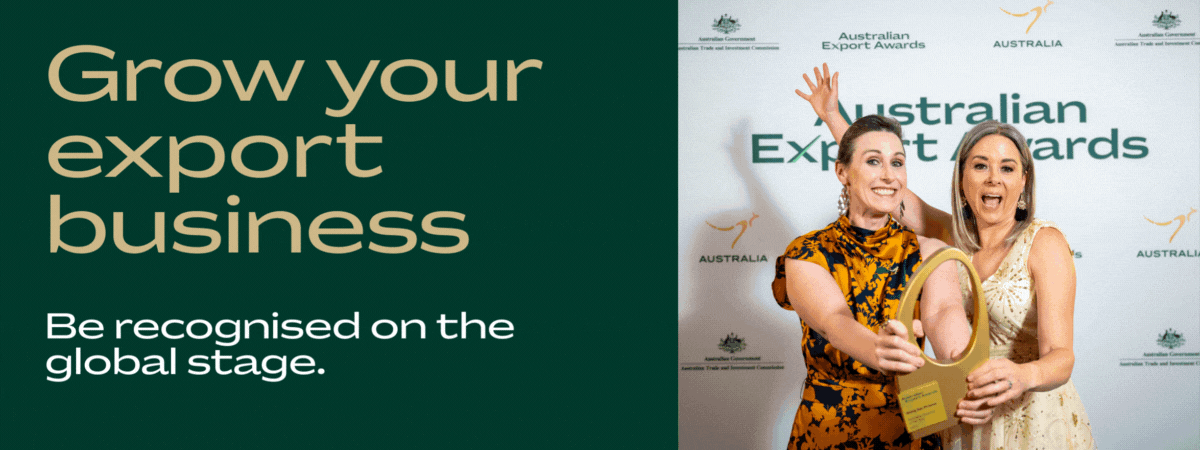 63rd Australian Export Awards Applications Open banner