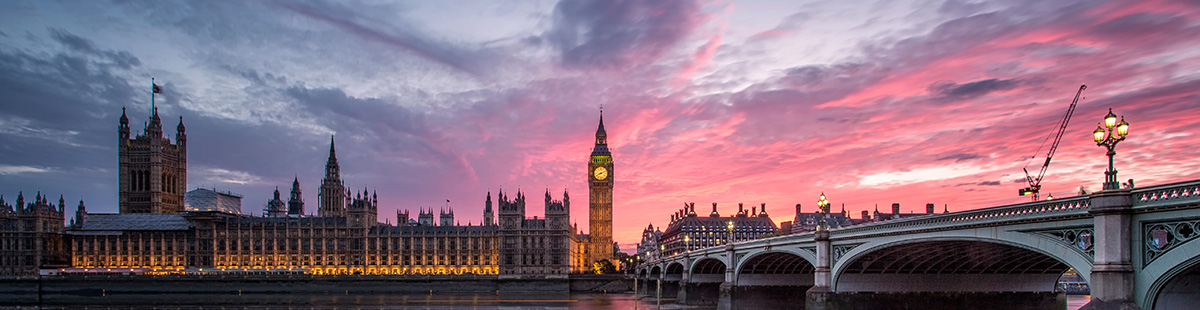 Big Ben and houses of parliament at sunset, London