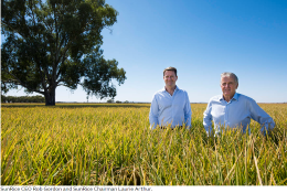 SunRice CEO Rob Gordon and Chairman Laurie Arthur