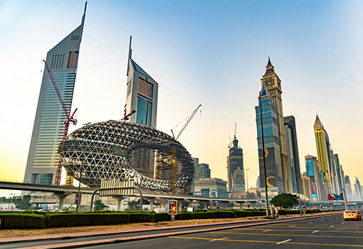 Skyline of city in United Arab Emirates