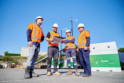 Thorion Energy team with battery