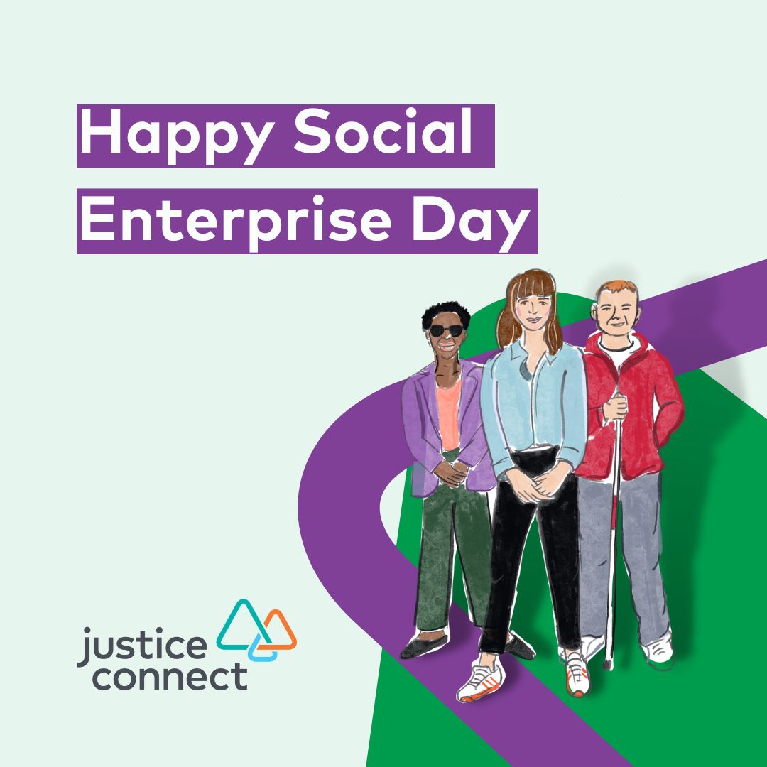 IText reads: Happy Social Enterprise Day" Image of a few people standing together.
